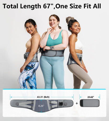 ALLJOY 67" Cordless Heating Pad for Back Pain Relief FSA HSA Eligible, Birthday Gifts for Women Men Mom Dad, Portable Lower Back Massager with 3 Heat 5 Vibration, Lock Screen Supported