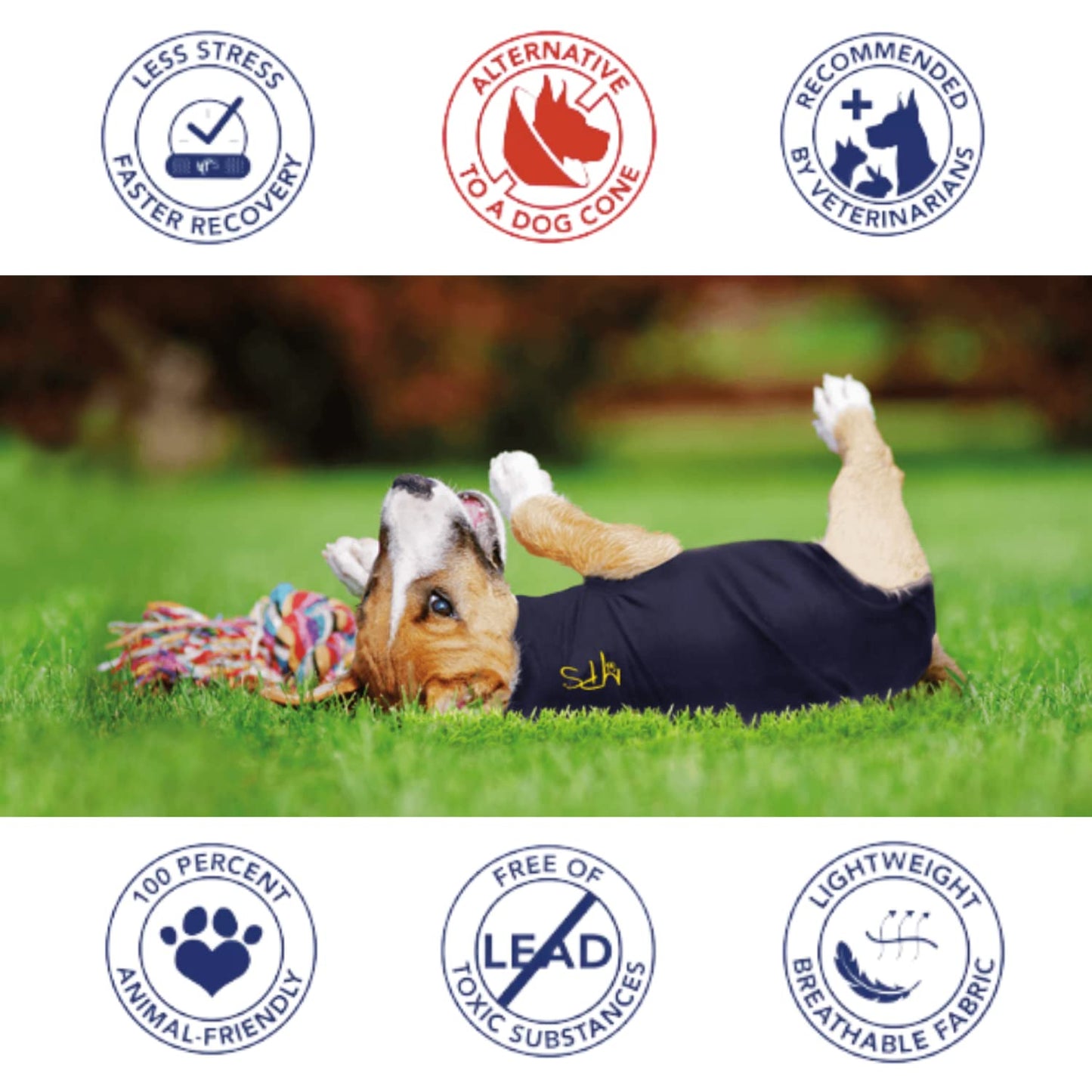 MPS Medical Pet Shirt Dog, Surgery Recovery Suit, Blue, Medium