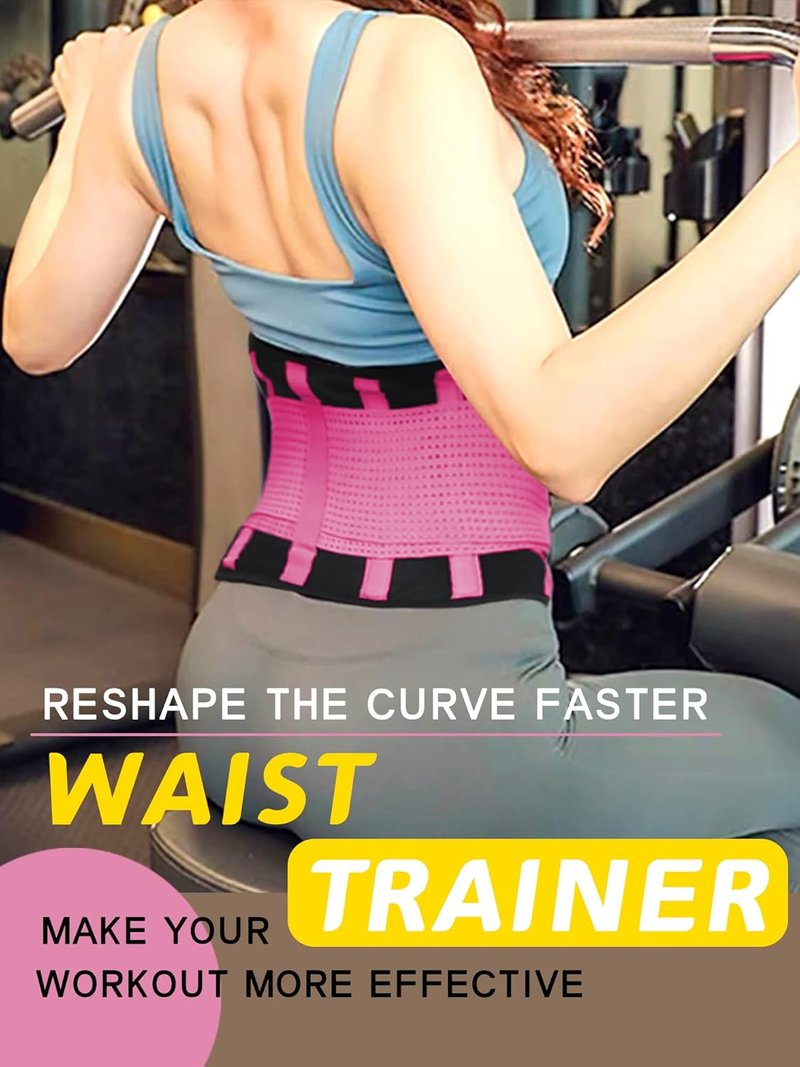 KOOCHY Waist Trainer for Women - Adjustable Waist Trimmer & Back Support Belt for Effective Weight Loss | Fitness Gym Accessory