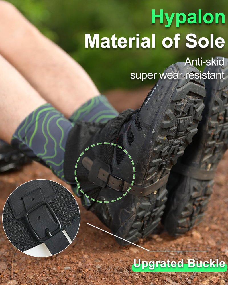 Danuosie Trail Gaiters, Low Ankle Shoe Gaiters for Hiking Boots, Waterproof Boot Gators Protectors for Walking, Running & Hunting - Keeps Sand, Mud & Debris Out