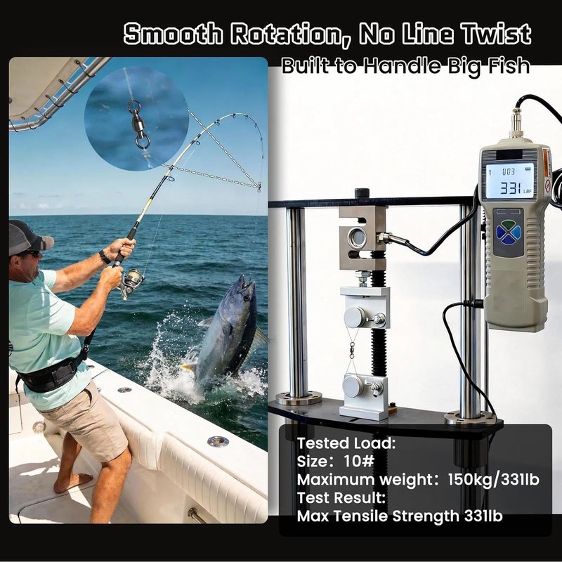Ball Bearing Fishing Swivels - High Strength Stainless Steel Tackle | 30/50 Pack, Size 0#-10#