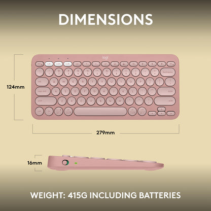 Logitech Pebble Keys 2 K380s, Multi-Device Bluetooth Wireless Keyboard with Customizable Shortcuts, Slim and Portable, Easy-Switch for Windows, macOS, iPadOS, Android, Chrome OS - Tonal Graphite