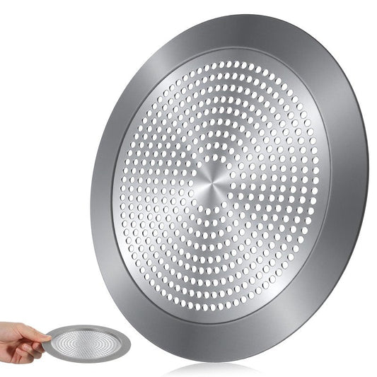 Shower Drain Hair Catcher, 5.7in Stainless Steel Bathtub Hair Catcher Drain Cover Bathroom Tub Sink Protector Flat Shower Drains Cover with Silicone Rim