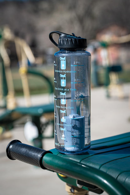 Epic Nalgene Filtered Motivational Water Bottle | Water Bottles With Times To Drink | USA Made Bottle and Filter | Dishwasher Safe | BPA Free with Time Marker | Removes 99.99% Tap Water Impurities