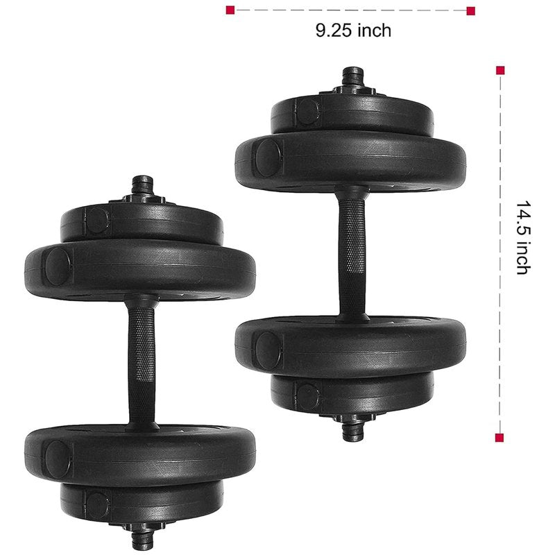 BalanceFrom Fitness 40 Pound 14 Item All Purpose Vinyl Weight Dumbbell Set with 2.5 Pound and 7.5 Pound Weights and Collar Locks, Black