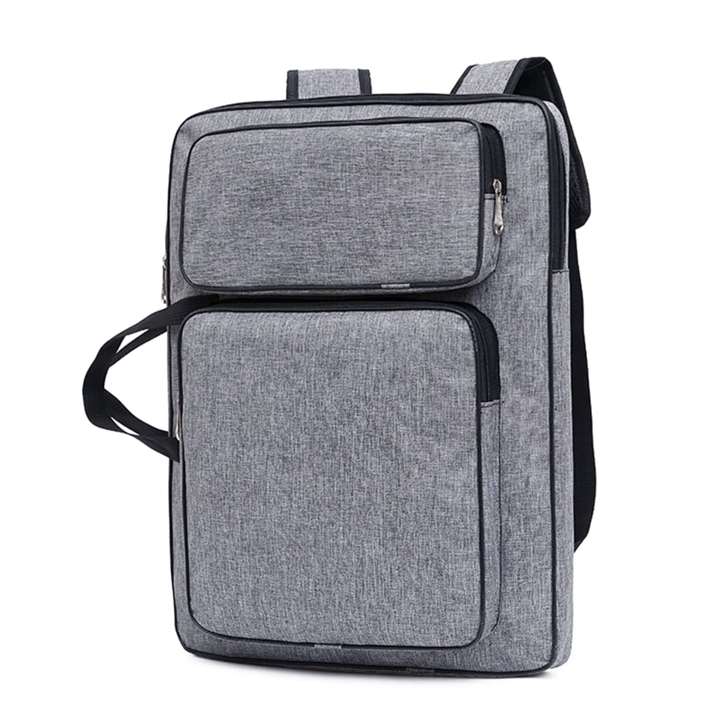 Art Portfolio Case A3 Artist Drawing Board Bag Waterproof Art Carrying Bag Portable Sketch Pad Storage Bag Artist Folder Case Tote Bag Shoulder Bag for Palette Paints Brushes Pencils (Grey)