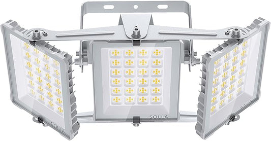 300W 2025 Plus New Upgraded LED Flood Light Outdoor, 30000LM Super Bright Stadium Lights, 6000K Daylight White, IP66 Waterproof, 3 Heads Adjustable Outdoor Floodlight for Yards, Arena, Garden