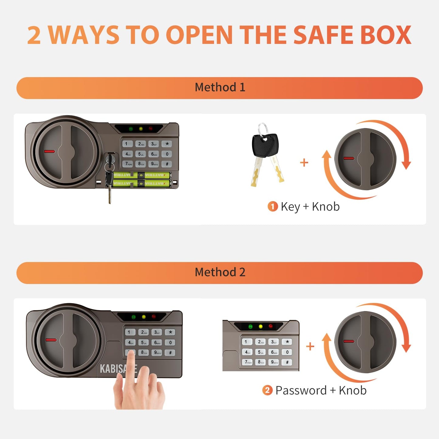 KABISAFE Safe Box, 2.0 Cubic Ft Safe Anti-Theft with Digital Keypad Security Key Lock Sensor Light for Home Hotel Office Document Jewelry Money Storage Safety Box