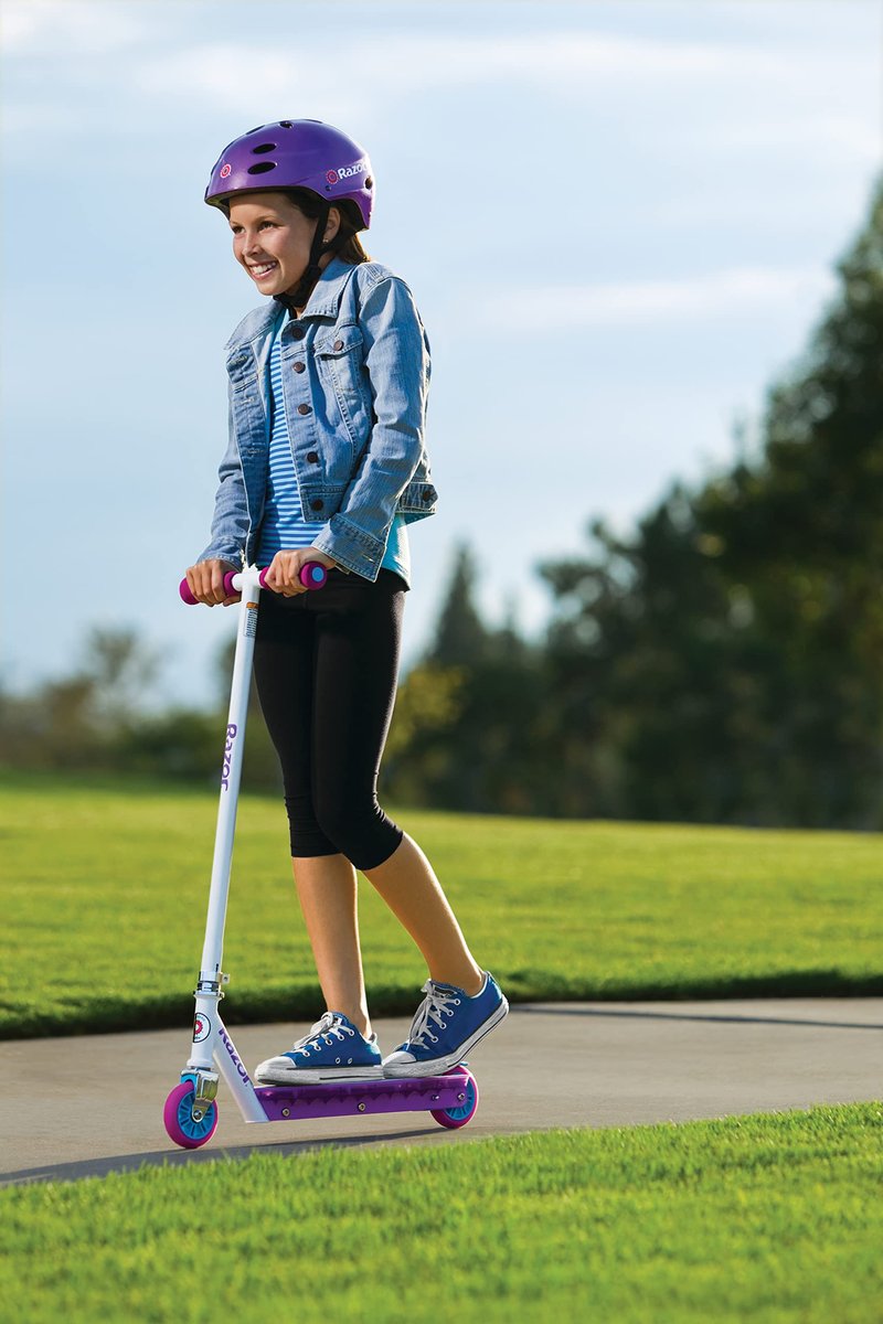 Razor Party Pop Kick Scooter - Multi-Color LED Light-Up Deck, Lightweight Steel Frame, for Kids Ages 6 and Up