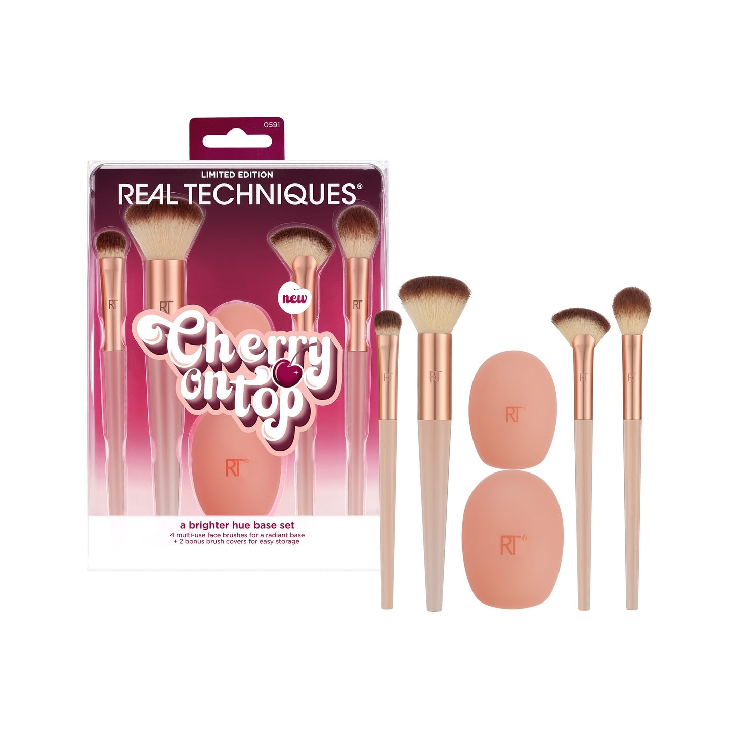 Real Techniques Cherry On Top Mini Marshmallow Puff Trio, Mini Makeup Puffs For Concealer & Foundation, Spot Correcting & Blending, Dry Use Beauty Sponge, Travel Size, Vegan & Cruelty-Free, 3 Count