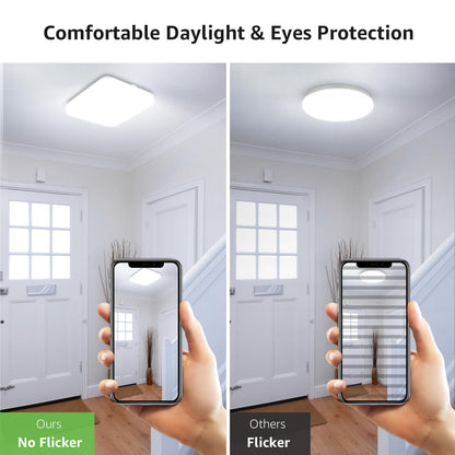 Lepro Ceiling Lights 24W, 2400lm Super Bright Square LED Ceiling Light, Daylight White 5000K, IP44 Waterproof Bathroom Light, for Office, Living Room, Bedroom, Kitchen, Hallway, Porch