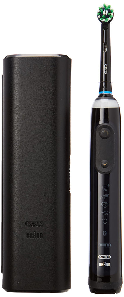 Oral-B Genius X Electric Toothbrush with Artifical Intelligence, App Connected Handle, 1 Toothbrush Head & Travel Case, 6 Mode Display with Teeth Whitening, 2 Pin UK Plug, Black