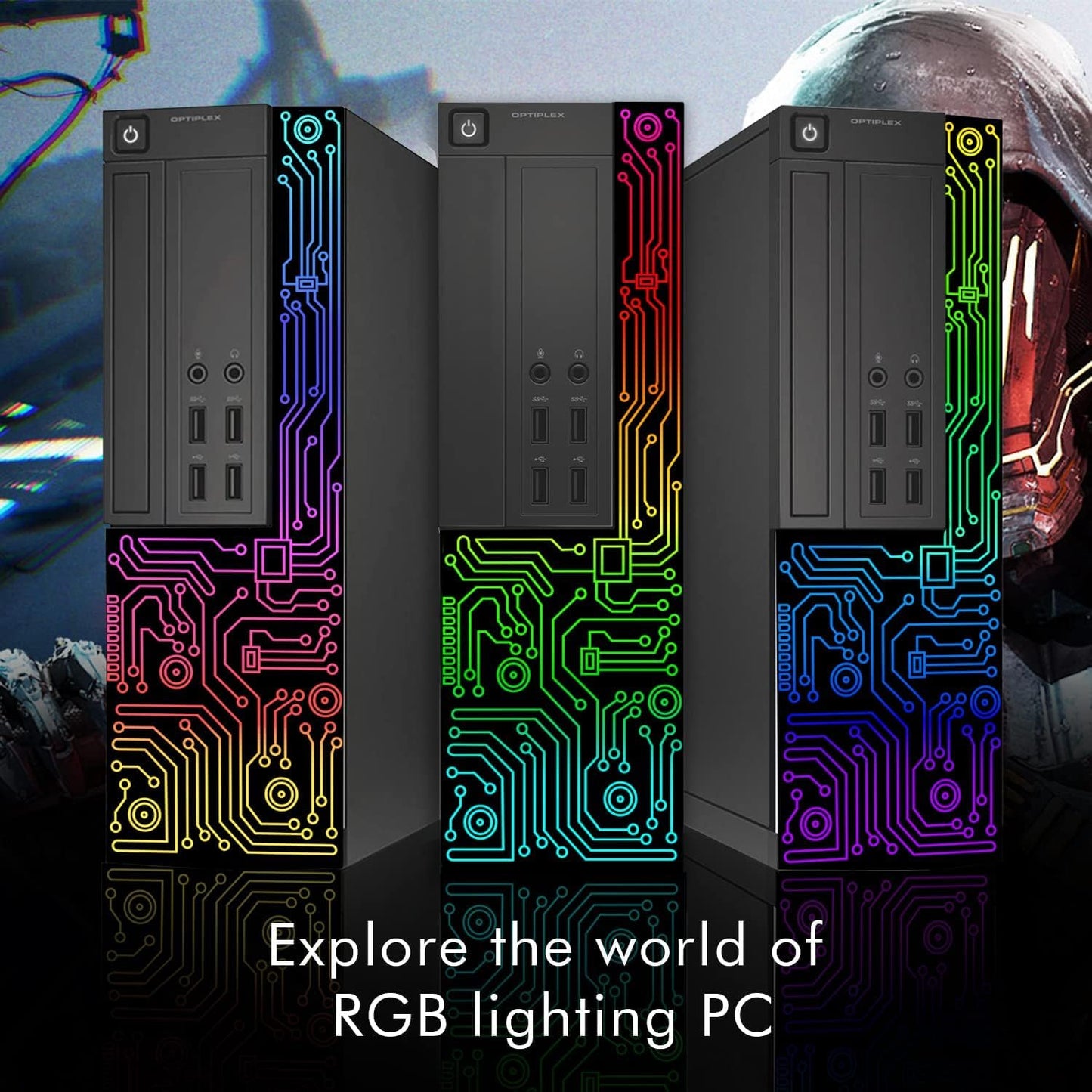 Dell Gaming OptiPlex Desktop RGB Computer PC, Intel Core i7, GeForce GT 1030 2GB GDDR5, 16GB RAM, 512GB SSD, 24 Inch HDMI Monitor, Keyboard Mouse and Headset, WiFi, W11 Pro (Renewed)
