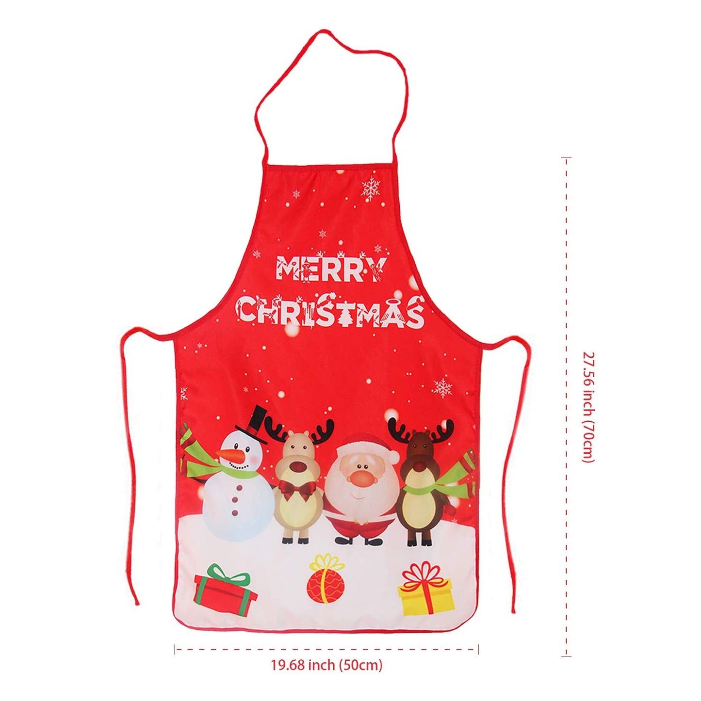 LeeLoon Chistmas Apron,Santa Claus/Elk/Snowman Style Decoration Apron for Christmas Dinner Party Cooking Baking Crafting