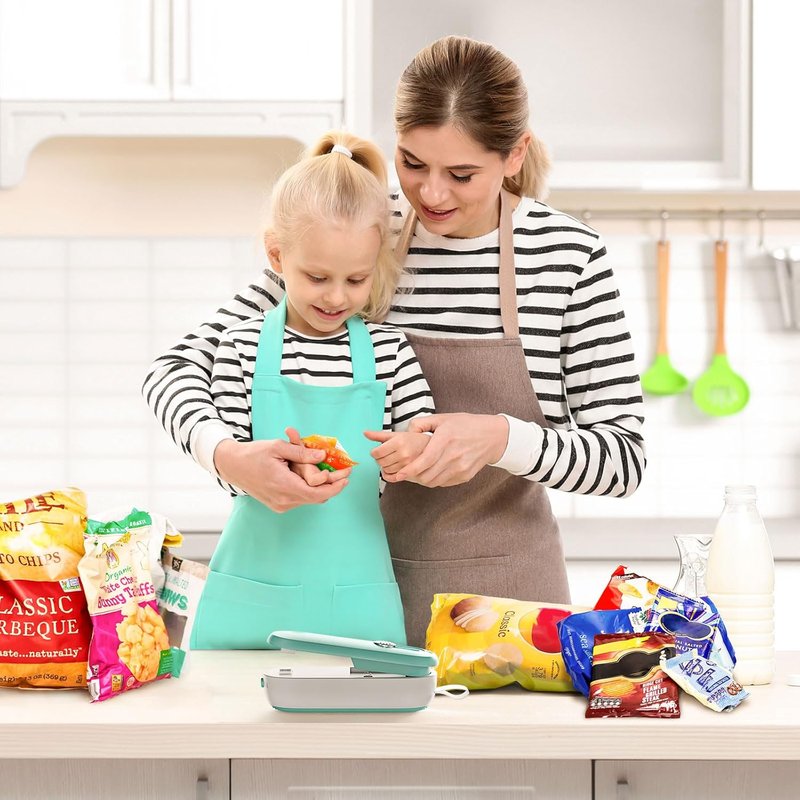 Mini Bag Sealer - 2 in 1 Heat Seal and Cutter for Snacks & Food Storage | Portable Handheld Design