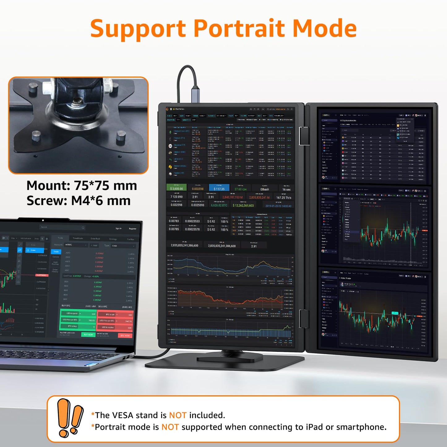 Portable Monitor 15.6" FHD 85% sRGB 60Hz IPS HDR HDMI USB-C Travel Monitor for Laptop MacBook PC Surface PS5 Xbox, External Display with Cover & Speakers, VESA Compatible