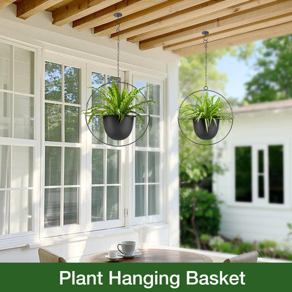 awz p eal. Metal Hanging Planters, Indoor and Outdoor Hanging Planter, Wall Planters with Mid Century Holder, Extra Chain, Hooks for Modern Home Décor