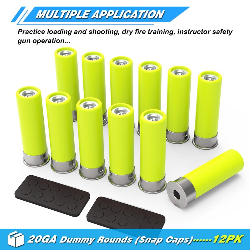 Artemis 20GA Snap Caps Dummy Rounds - Closed Weight & Precise Size for Safe Firearm Training, Fault Diction Test and Dry Fire Practice 12 Pack