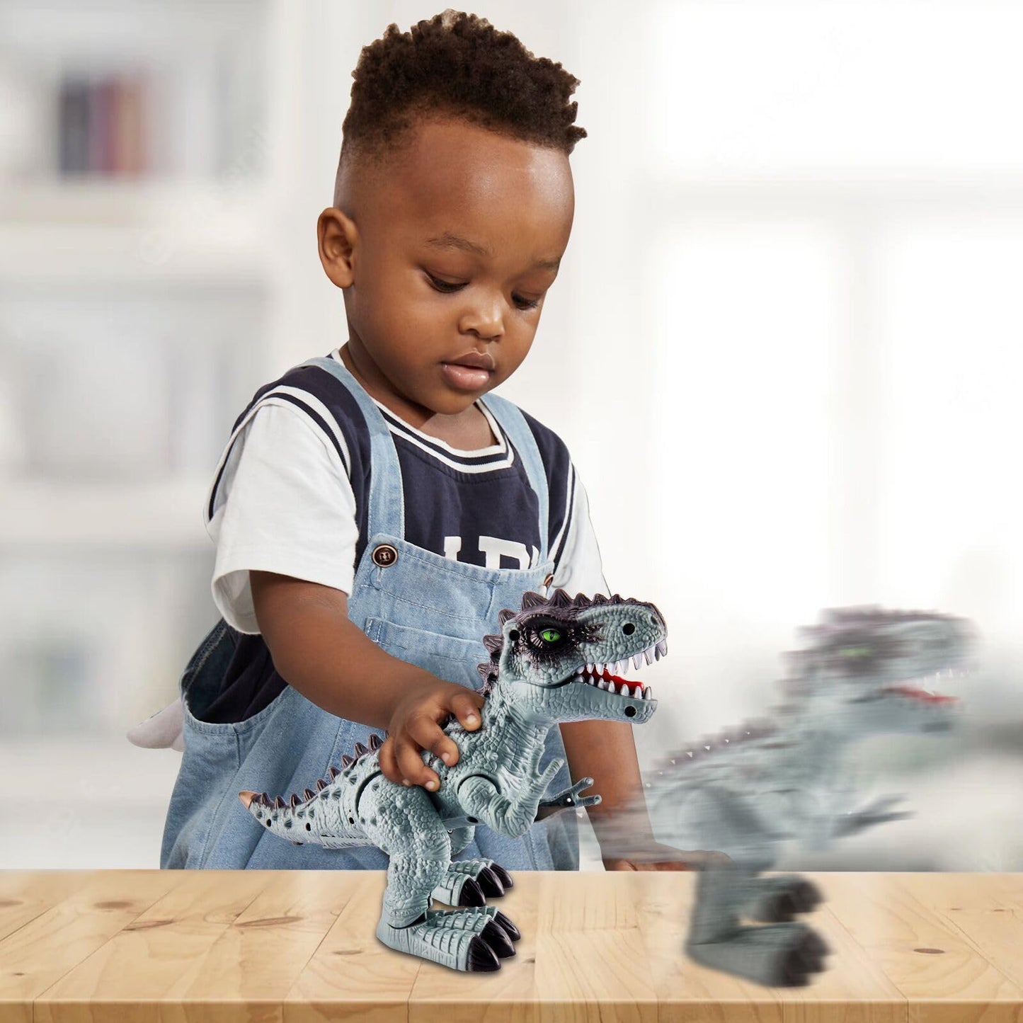 TOEY PLAY Dinosaur with Lights and Sounds, T-Rex Toys, Walking, Realistic Looking, Dinosaurs Gifts for Kids Boys Girls 3 4 5 6 Year Olds