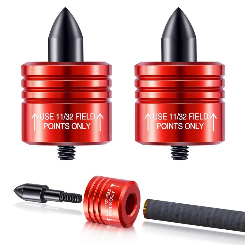 sntxmy 2 pcs Crossbow Decocking Bolt Head, Decocking Bolt for Ten Point Crossbow Arrow Release Tip for Recurve&Compound Bow Release Hunting and Competition Crossbow Arrows Bolts (Red)