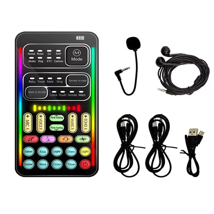Portable Handheld Microphone Voice Changer with Sound Multifunctional Effects Machine Voice Disguiser Mini Device for Mobile Phone PC Laptops PS4 Xbox One Games