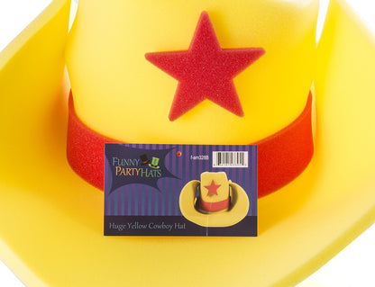 Funny Party Hats Cowboy Hat, One Size, 19 inches, am328, Foam, Oversize Costume Headwear, Unisex, for Teens and Adults, Halloween and Birthday Party Accessory
