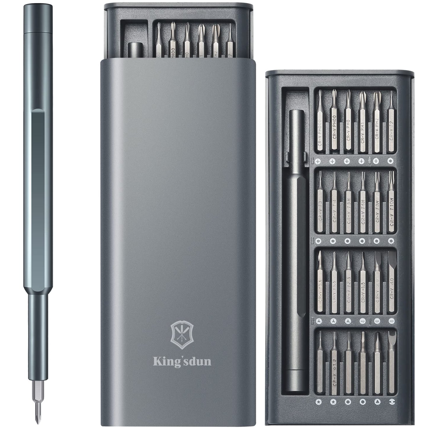 Precision Screwdriver Set, Small Screwdriver with Torx Phillips Head & Flathead, Repair Tool Kit with Magnetic Bits for Electronics, PC, Watch, Jewelry, DIY Projects and Home Repairing