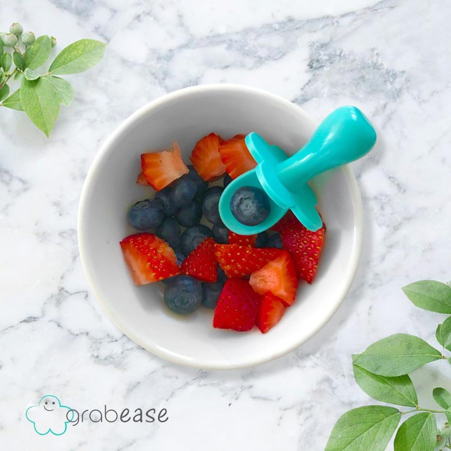 Grabease Baby & Toddler Spoons - Silverware, Utensils, BPA-Free & Phthalate-Free - 1 Set, Mint Baby Spoons - Toddler Utensils 1 Year Old