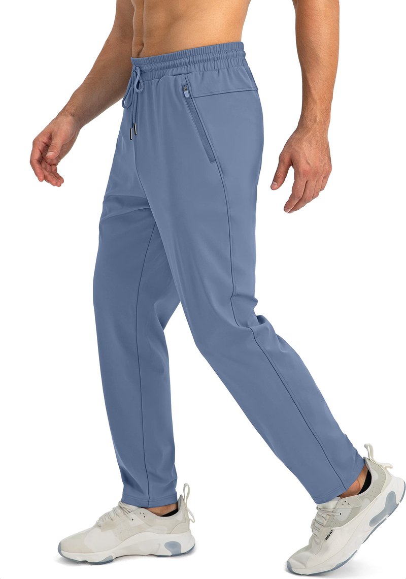 G Gradual Men's Sweatpants with Zipper Pockets Tapered Joggers for Men Athletic Pants for Workout, Jogging, Running (Slate Blue, Medium)