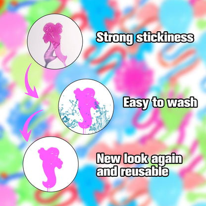 CHHOEAV 36pcs Halloween Party Favors Sticky Hands, Spider Web Skull Bat Stretchy Sticky Toys For Boys Girls, Birthday Party Supplies, Non Candy Halloween Treats Goodie Bag Stuffers