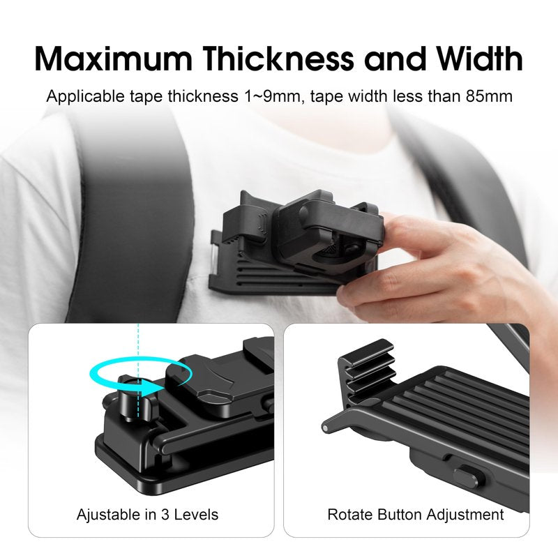 STARTRC VCR Selfie Stick Holster Backpack Strap Clip Mount for Insta 360 X5 X4 Air Go Ultra ACE Pro 2 Ajustable Quick Release for pro Hero 13 12 Max 2 for DJI osmo Nano Action 6 5 Accessories