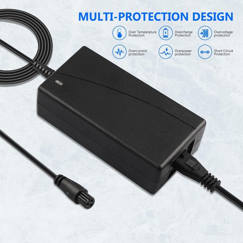0.31inch 42V 2A Power Adapter with 3-Prong Inline Connector for Dirt Quad, Pocket Mod, Sports Mod 36V Lithium Battery Power Supply - Compact/Portable Charger