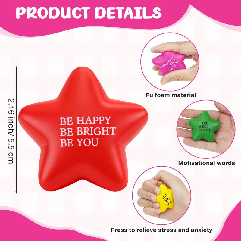 100 Pcs Stress Balls for Adults Motivational Stress Balls Bulk Colorful Foam Stress Relief Balls Hand Exercise Fidget Relief Anxiety Toys for Office Relief Employee Appreciation Gifts Party Favors