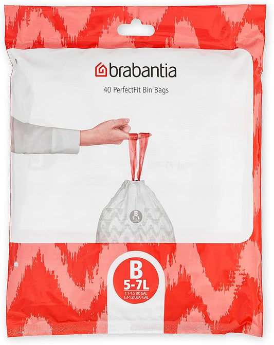 Brabantia PerfectFit Trash Bags Thick Plastic Trash Can Liners