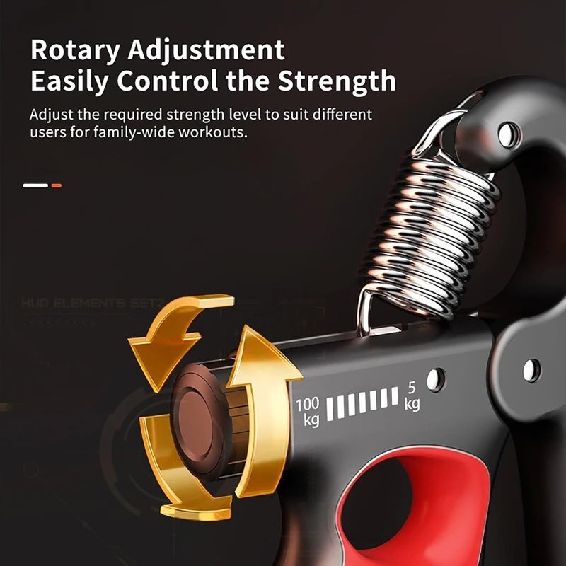 Hand Grip Strength Trainer - Adjustable Resistance 11-220Lbs | Ergonomic Forearm Strengthener for Athletes & Musicians