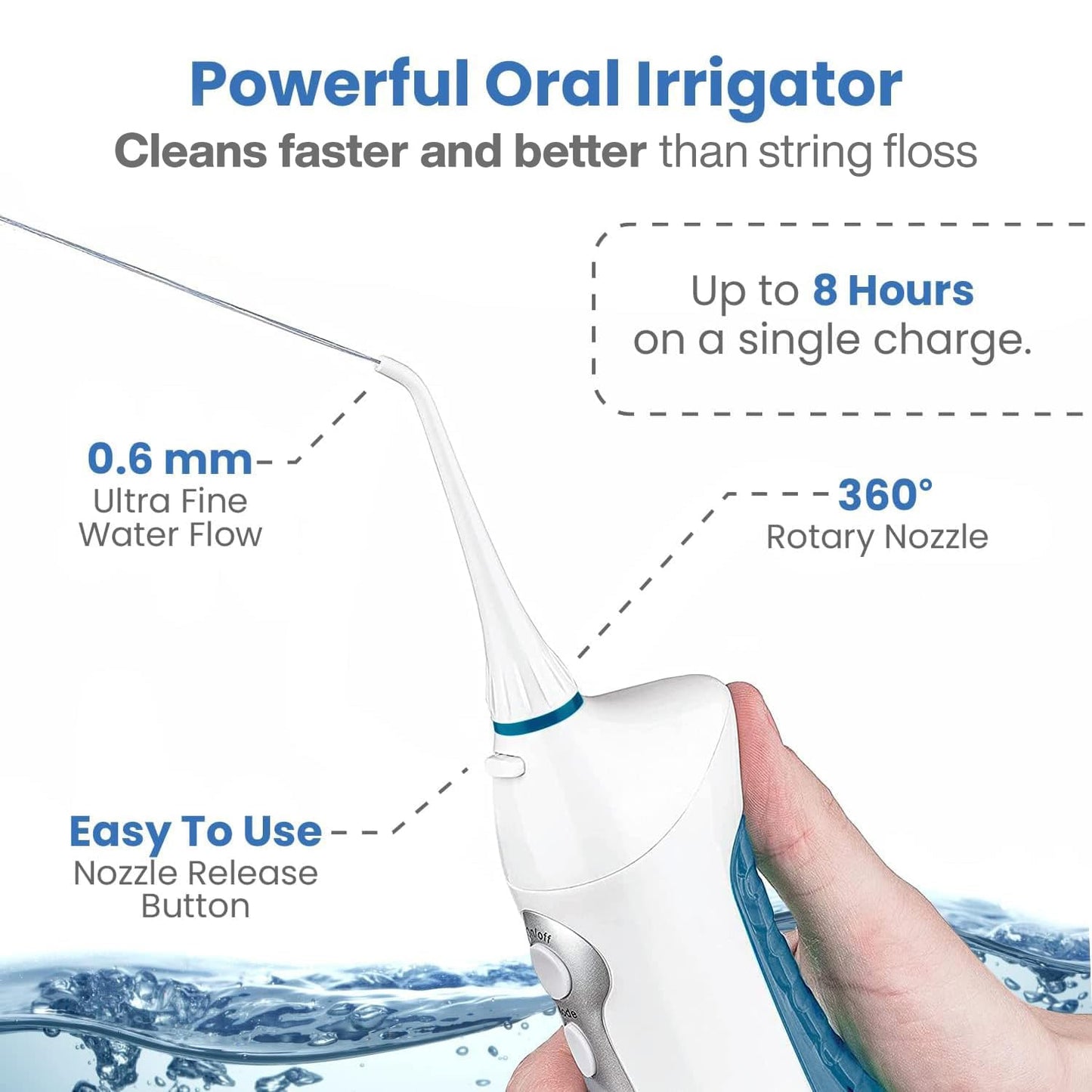 AquaSonic Home Dental Center Rechargeable Power Toothbrush & Smart Water Flosser - Complete Family Oral Care System - 10 Attachments and Tips Included - Various Modes & Timers (Black)