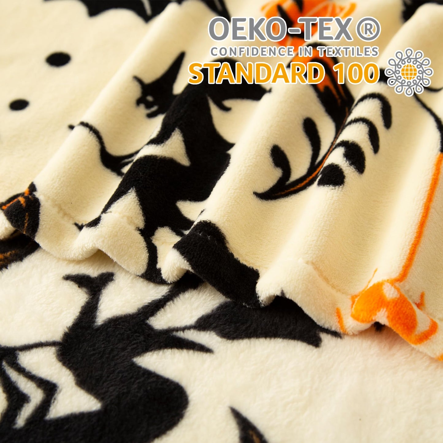 Pumpkin Halloween Blanket 50” x 70” Reversible Witch's Hat Spider Webs Print Fleece Throw Blanket, 320 GSM Surper Soft Warm Cozy Blanket for Couch Sofa, Halloween Harvest Gifts and Orange Home Decor