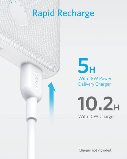 Anker Portable Charger, USB-C Portable Charger 10K with 20W Power Delivery, Power Bank (PowerCore Slim 10K PD) for iPhone 14/13/12 Series, S10, Pixel 4, and More