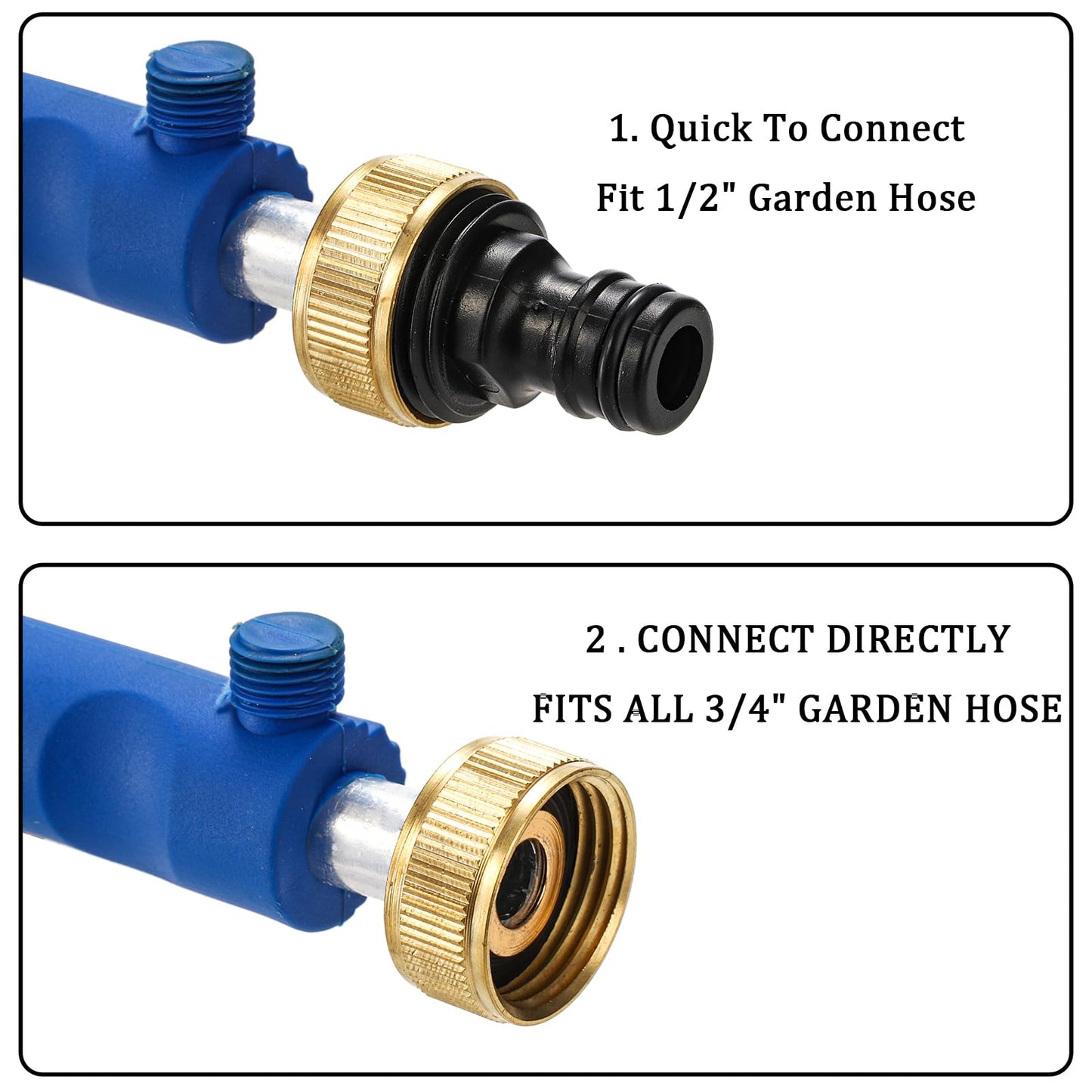 Hbaushun High Pressure Power Washer Wand, Hydro Jet Water Wand Pressure Sprayer,Flexible Garden Watering with 3 Nozzle Universal Hose End,for Car Pet Window Patio Gutter Cleaning Blue