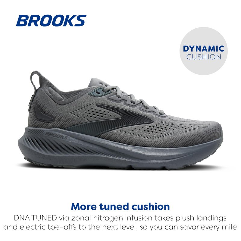Brooks Men’s Glycerin GTS 23 Supportive Running Shoe - Grey/Blackened Pearl/Black - 10.5 Medium