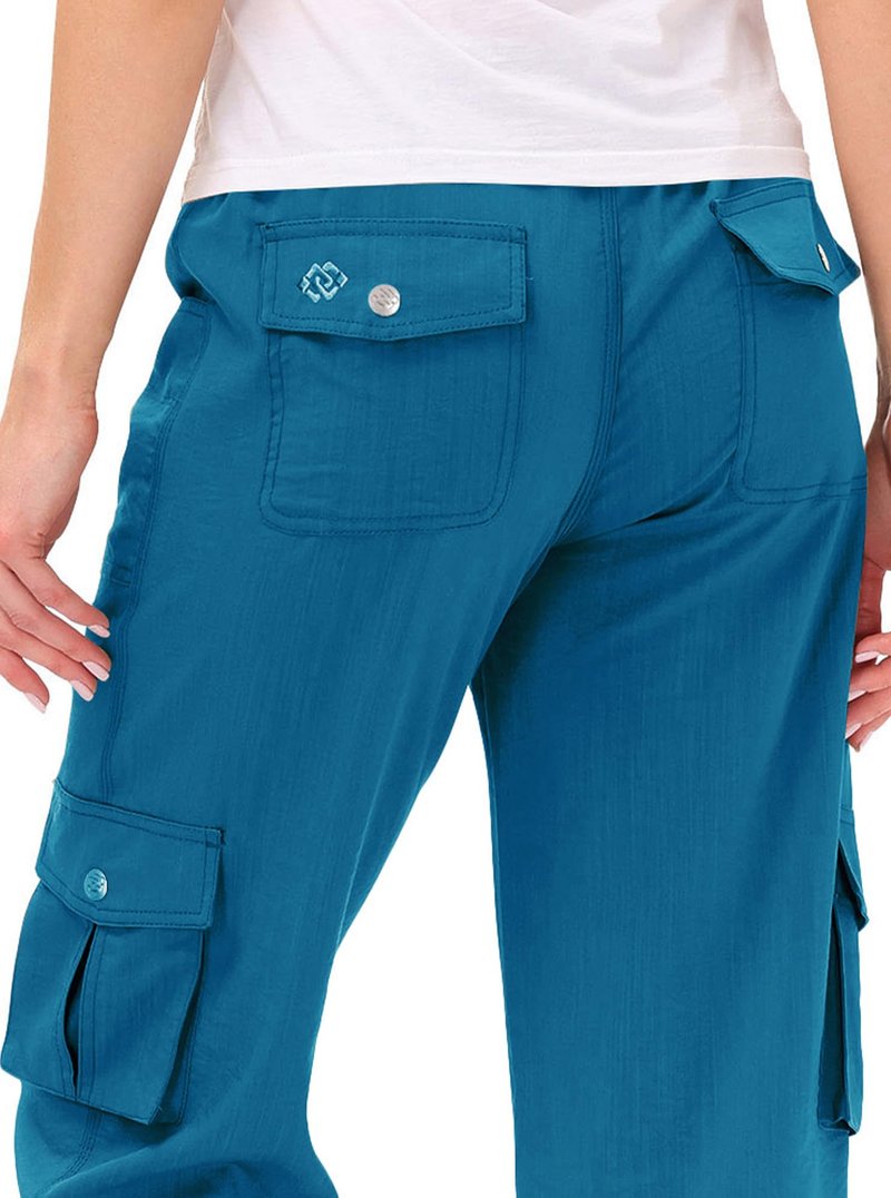 MoFiz Capri Pants for Women Cargo Hiking Pants Lightweight Women's Capris Summer Casual Travel Blue 3XL