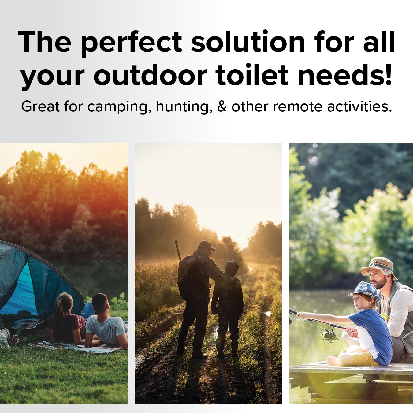 Camco Portable Toilet Bucket - Features 3 Bag Liners for Easy Clean Up & Attached Carry Handle - Includes Seat and Lid Attachment (41549)