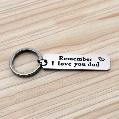 XGAKWD Father's Day Gifts from Daughter Son - Remember I Love You Dad Jewelry Keychain, Birthday Christmas Key Chain Gift for Papa