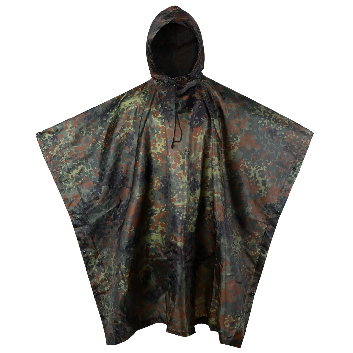 GRVCN Military Rain Poncho, Camouflage Rain Coat Outdoor Waterproof Lightweight