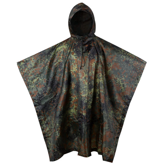GRVCN Military Rain Poncho, Camouflage Rain Coat Outdoor Waterproof Lightweight