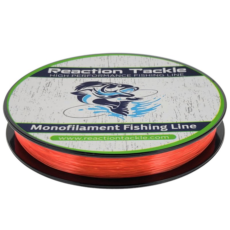 Reaction Tackle Monofilament Fishing Line - Premium Nylon Mono Line, Strong & Abrasion-Resistant, Low Memory for Smooth Long Casts - Freshwater & Saltwater - Hi Vis Orange | 15lb (350 Yards)