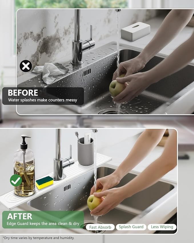 Stone Drying Mat for Kitchen Faucet: Diatomite Stone Drying Tray