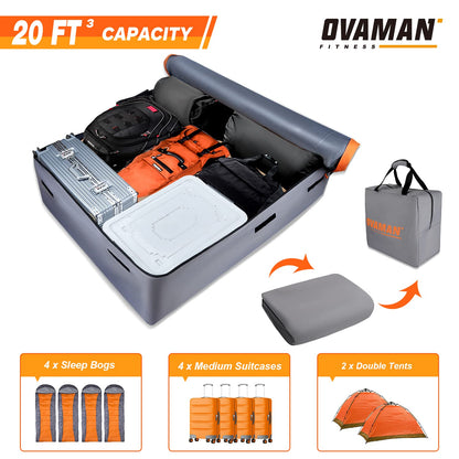 Car Rooftop Cargo Carrier Bag – 20 Cubic Feet Waterproof Heavy Duty 900D Roof Bag for All Vehicles SUV with/Without Roof Rack, Car Storage Bag with Anti-Slip Mat, 6 Hooks & Luggage Lock