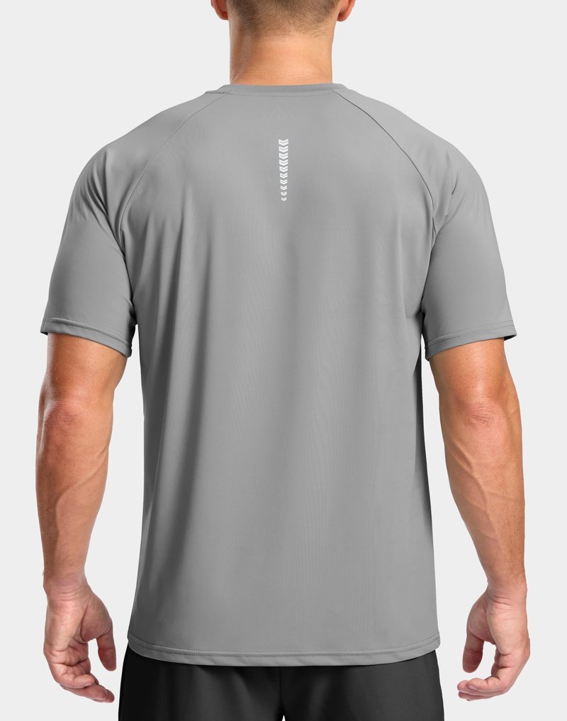 G Gradual Men's Athletic Workout T-Shirts Moisture Wicking Cooling Running Shirts Short Sleeve Performance Tee for Gym Tennis(Light Grey,4XL)