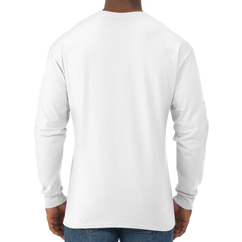Jerzees Mens Dri-Power Long Sleeve T-Shirt T Shirt, White, Large US